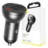 Baseus Car Charger with Display, 2X USB, 4.8A, 24W (Gray)