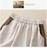 2024 Women's Summer Cotton Linen Elastic Waist Wide-Leg Shorts