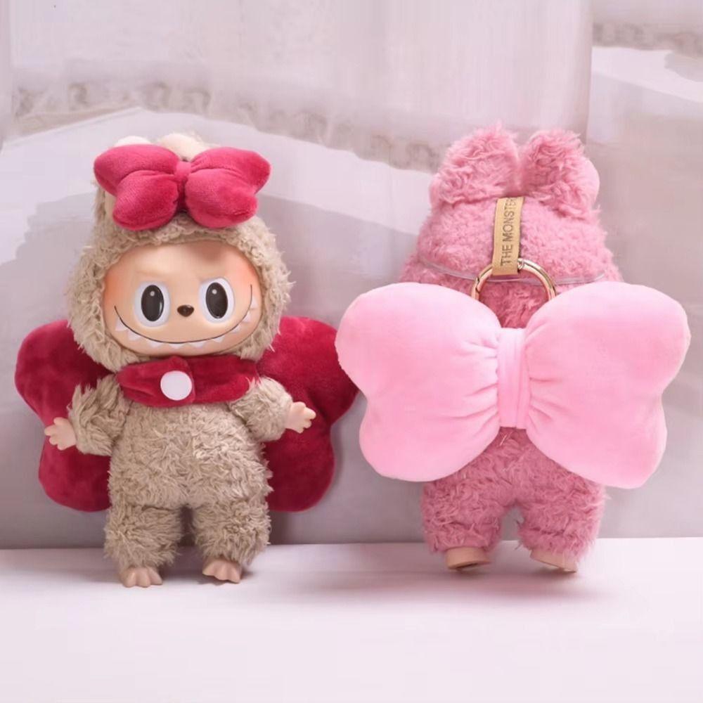 Wing Labubu Time Doll Одежда Bow Hat 17 см Мягкие куклы Одежда для детей Девочек Игрушки