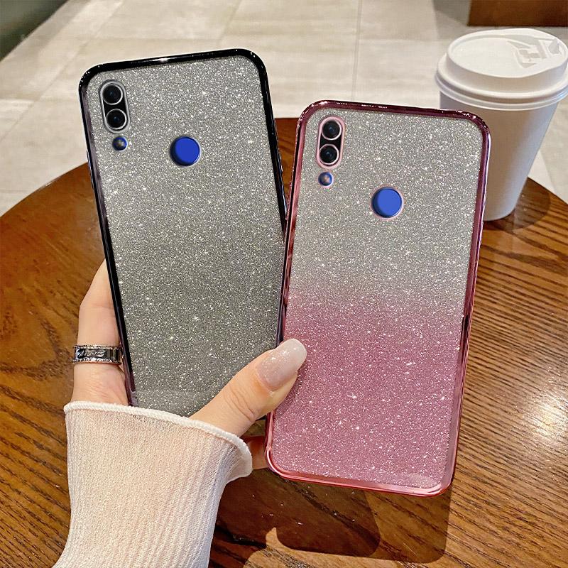 For Honor 8X Case Honor JSN-L42, JSN-L11, JSN-L21 Phone Case Shiny Glitter Plating Silicone Camera Lens Soft Back Cover