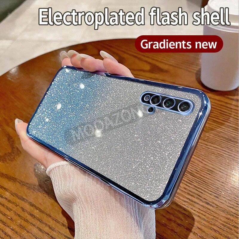 For Huawei Nova 5T Case Electroplating Soft Glitter TPU Cell Phone Back Cover Huawei Nova5T Phone Casing For Girl Woman