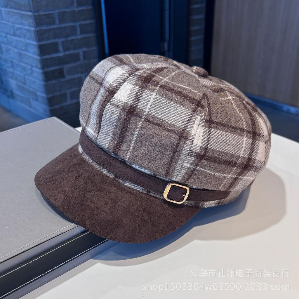 Women S Vintage Wool Blend Octagonal Newsboy Cap Casual Outdoor Hat