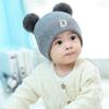 Winter Children Warm Baby Knitted Hats With Pom Pom Kids Knit Beanie Hats Solid Color Infant Hat For Boys Girls