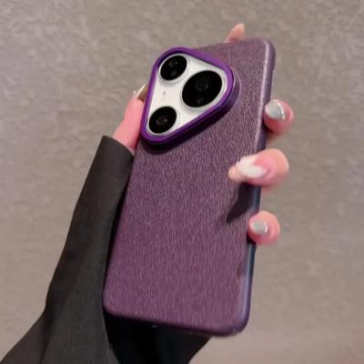 Роскошный матовый чехол для телефона из кожи с узором личи для Huawei Pura 80 70 UQltra Mate 70 60RS Pro Plus с металлической защитой объектива камеры