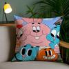 Анимация Удивительный мир Гамбола Наволочка Безопасная Подушка с Пользовательским Фото, Невыцветающая Подушка из Матового Флиса, Безопасная для Матери и Ребенка.