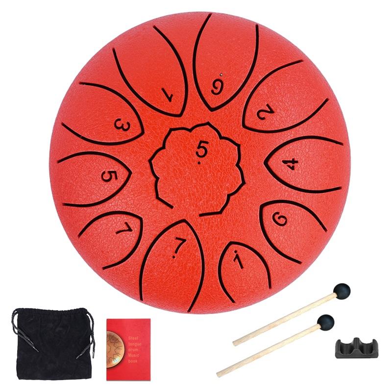 6" Steel Tongue Drum Gift Set 11-Note Rain Drum Sound Healing Instrument Yoga/Meditation/Anxiety Relief Tool