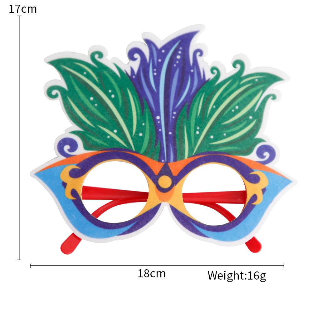 1 шт. Карнавальные очки с перьями Фетр Пластик Маскарадные аксессуары Цветные очки Декор Принадлежности для костюмированной вечеринки