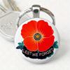 1 шт. Винтажный брелок с маком «Помним», дизайн с красными маками, брелок для ключей автомобиля, аксессуары, сувенир на память, подарок для мужчины, женщины