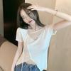 T Shirt Women Summer Oversize V Neck Casual Top With Embroidery For Daily Wear
