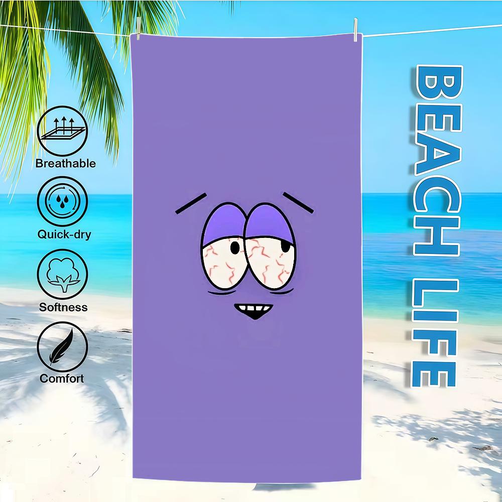 Пляжное полотенце с принтом Towelie, Высокоабсорбирующее быстросохнущее микрофибровое банное полотенце, Идеальный летний подарок для фанатов South Park Банное полотенце