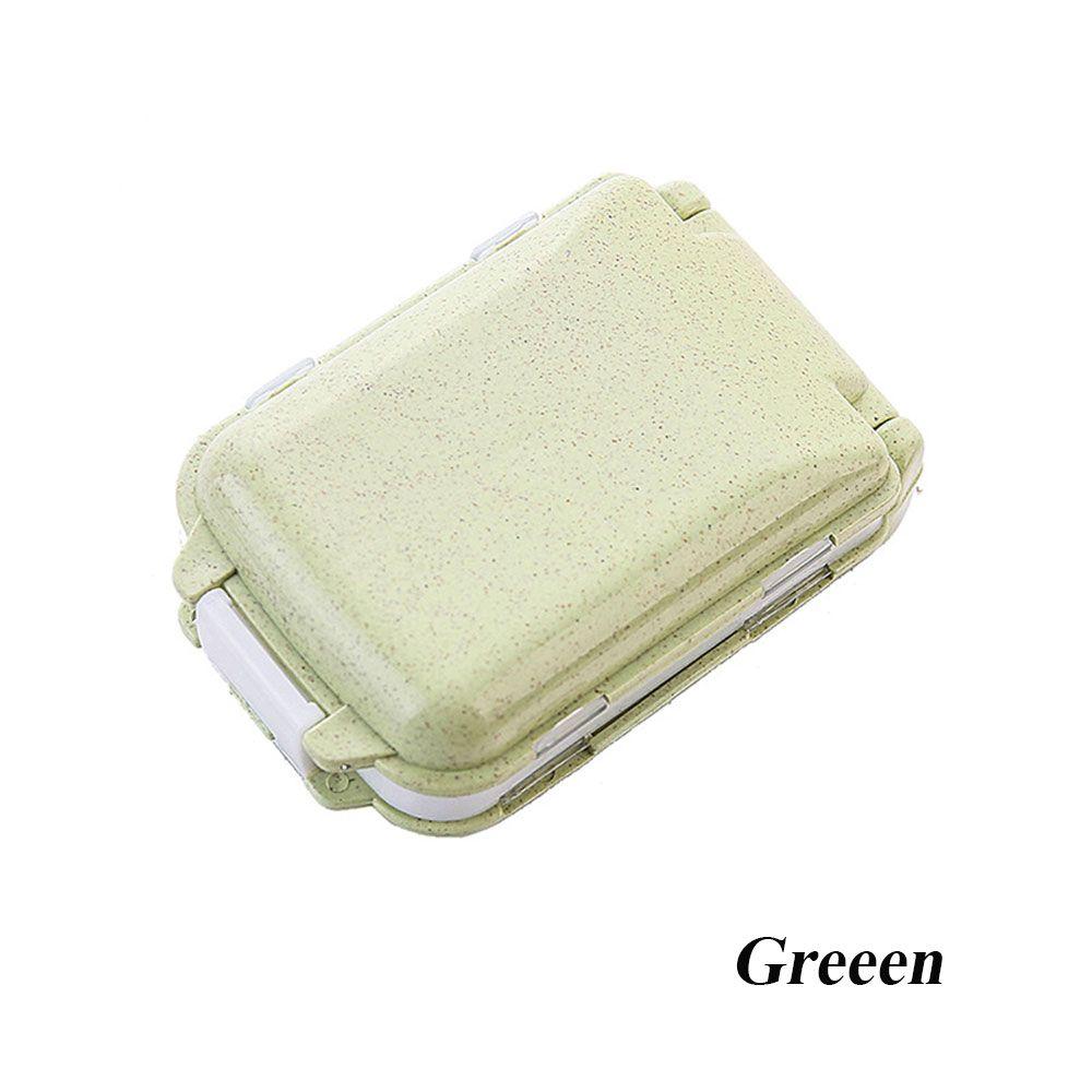 3-Layer Degradable Mini Dispenser Wheat Straw Medicine Storage Pill Boxes Travel Sealed