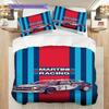 Martini Heritage Theme Bedding (1 * duvet cover + 2 * pillowcase, without core) 2D Flat Christmas birthday gift Bedding set Duvet cover and pillowcase
