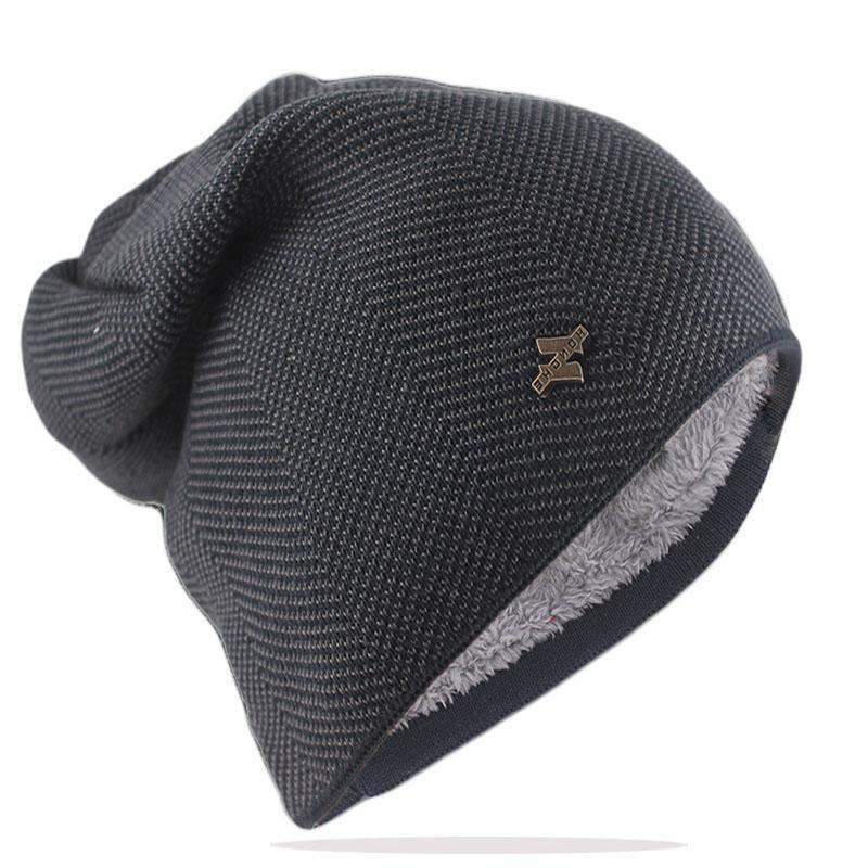 Winter Warm Men Beanies Skullies Fashion Knit Sports Hats Outdoor Knitting Striped Adult Male Bonnet Bone Hat