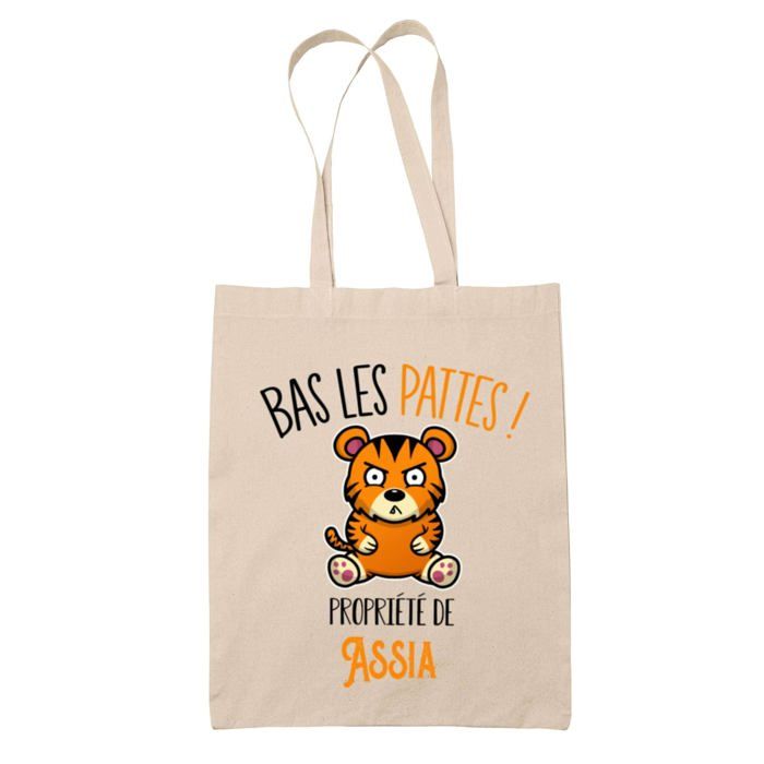 Tote bag - PLANETEE - Assia Bas les pattes Tigre - Coton - Imprimé en France - Motif Tigre