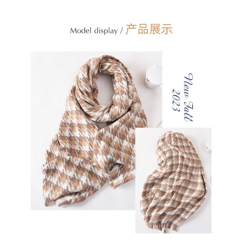 Womens Diagonal Scarf Warm Faux Cashmere Wrap Shawl With Tassels Winter