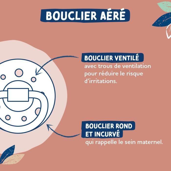 Duo sucettes caoutchouc - DODIE - GAIA - Ronde - 0/6 mois - Grain de sable