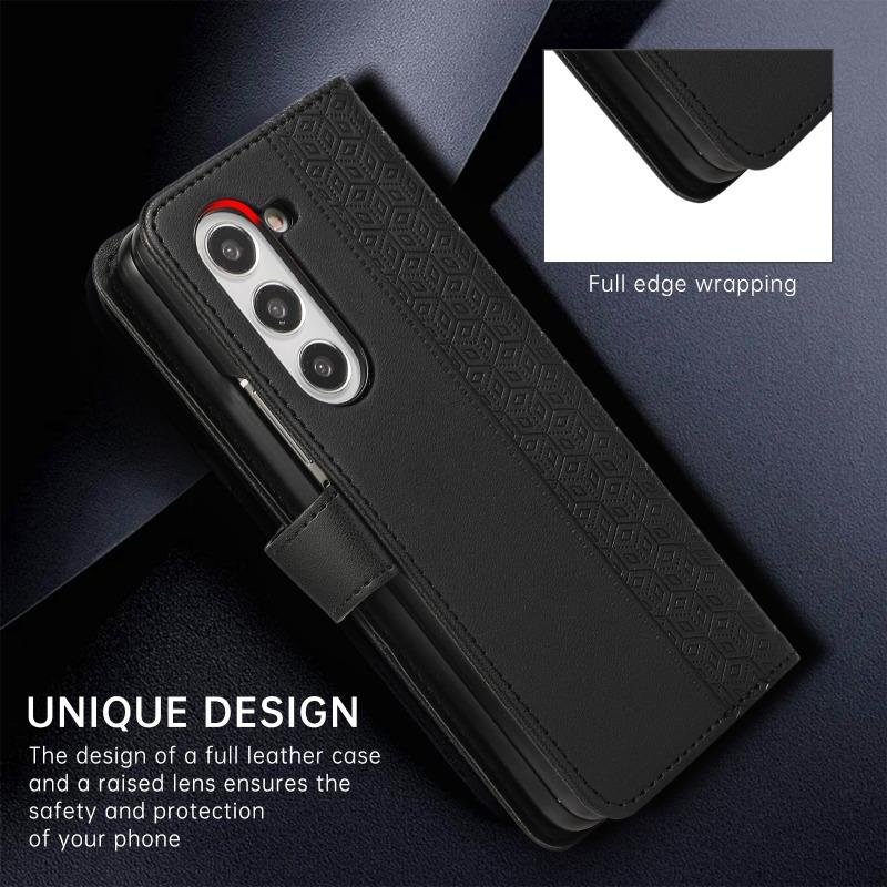 Кожаный чехол-книжка для Samsung Galaxy Z Fold 7 6 5 4 3 5G Fold7 Fold6 Fold5 Кошелек с держателем для карт Защитный чехол