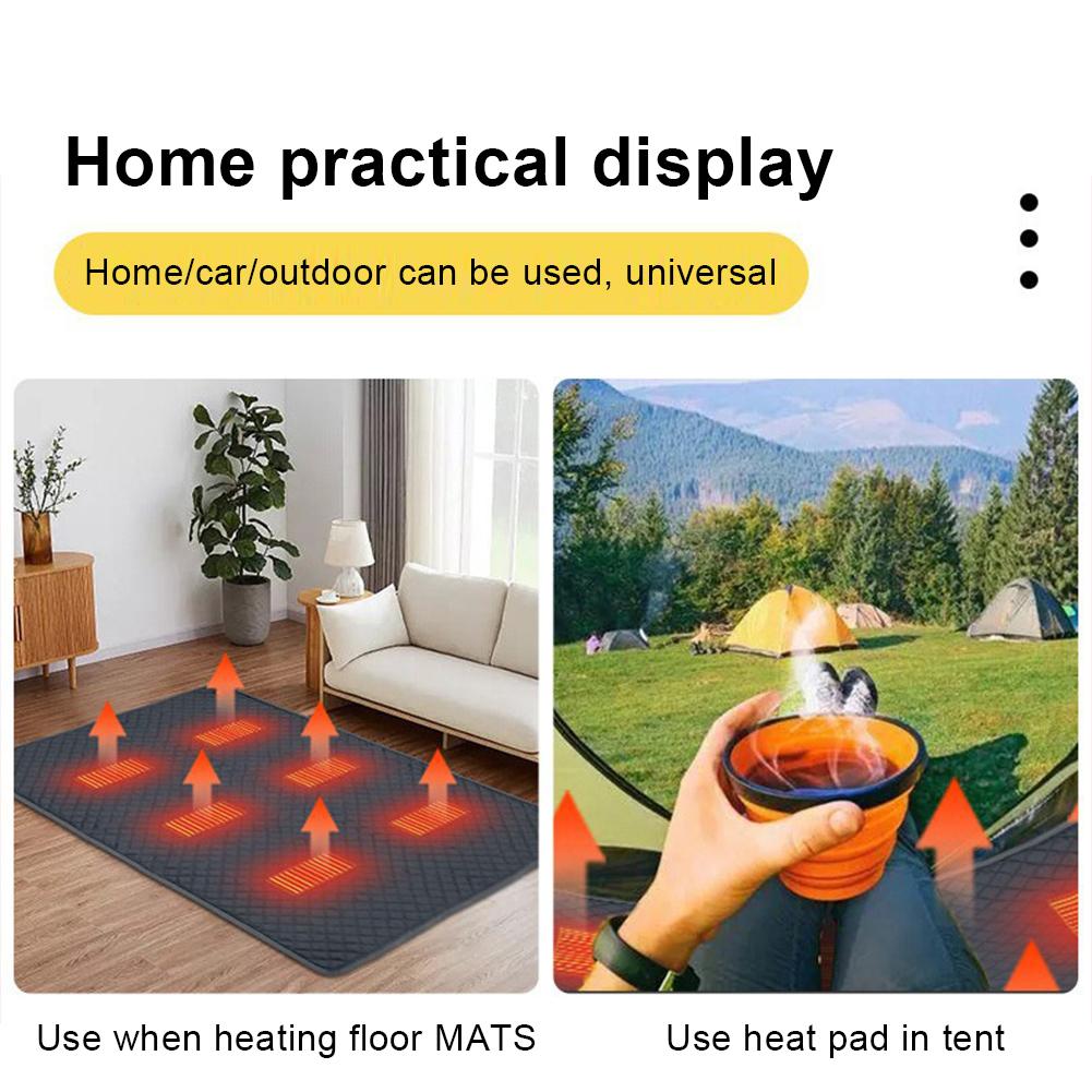 USB Electric Heating Pad Electric Blanket Outdoor Camping Heated Mat Sleeping Thermal Pad Winter Foot Warmer Pad 180x150cm