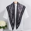 French retro floral silk scarf women's triangle scarf headscarf foreign accessories small scarf atmosphere belt fart curtain