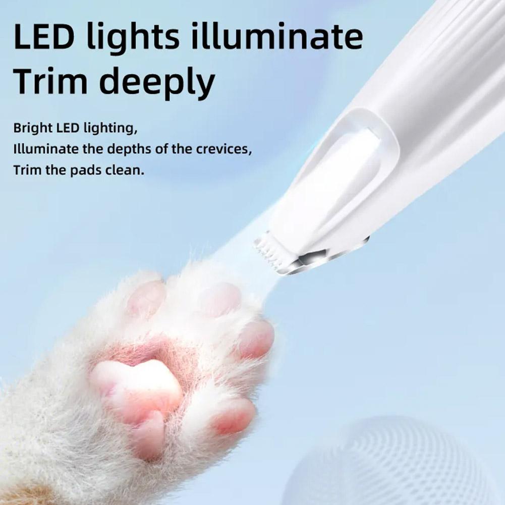 Электрический триммер для стрижки домашних животных для собак со светодиодной подсветкой, водонепроницаемый, для ног и ушей, с низким уровнем шума, для кошек и мордочек домашних животных K7K8