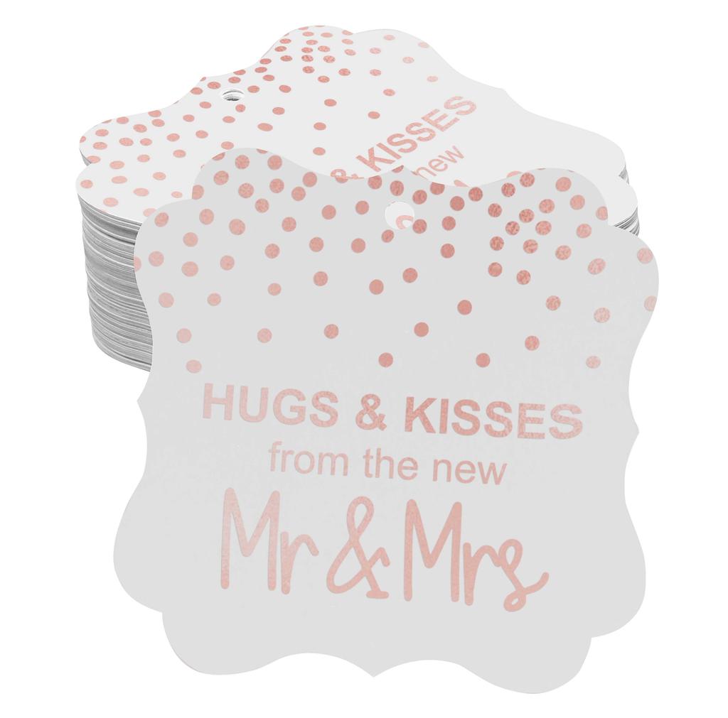 Inkdotpot Бирки для поцелуев и объятий с новой свадебной сувенирной скобой в форме подарочных бирок из настоящей золотой фольги для бонбоньерок