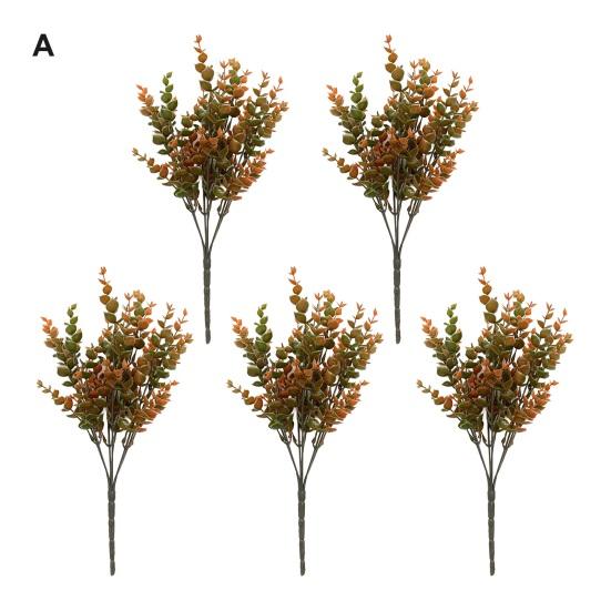5 шт./компл. Осенний искусственный эвкалипт реалистичные поддельные пластиковые растения Хэллоуин День благодарения Фестиваль урожая в помещении
