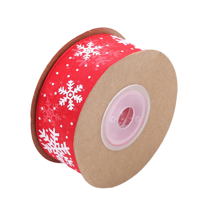 Рождественские печатные ленты рукоделие шитье одежда подарочный бант натуральная органза атласная лента свадьба DIY отделка ткань декор аксессуары