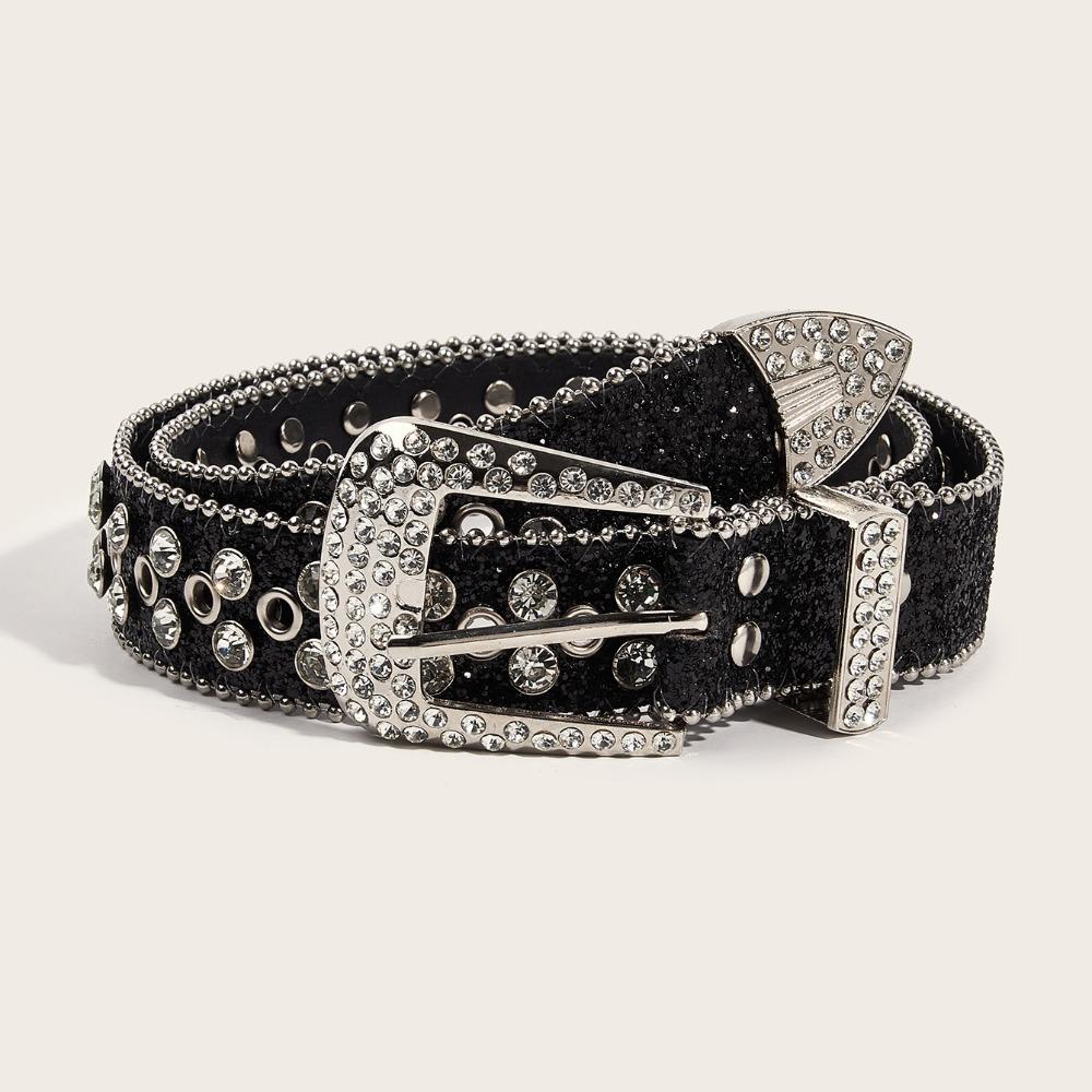 Ремни Y2K со стразами Цинковый сплав Цинковый сплав Пояс Панк Блингблинг Ремень Женский