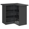 5 Piece Garden Bar Set with Cushions Black Poly Rattan