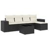 VidaXL Salon de Jardin avec Coussins 6 pcs, Canapés de Terrasse, Ensemble de Meubles de Patio, Mobilier d'Extérieur, Noir 3254833
