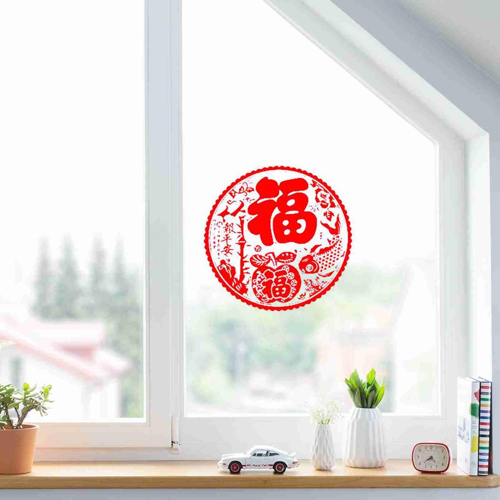 Наклейки на окна Статическая пленка Наклейки на окна Китайский Новый год Красный Праздник весны Украшения для окон