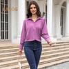 Женская рубашка с лацканами, длинным рукавом, однотонная однобортная рубашка, свободный крой, повседневные топы для работы и повседневной носки