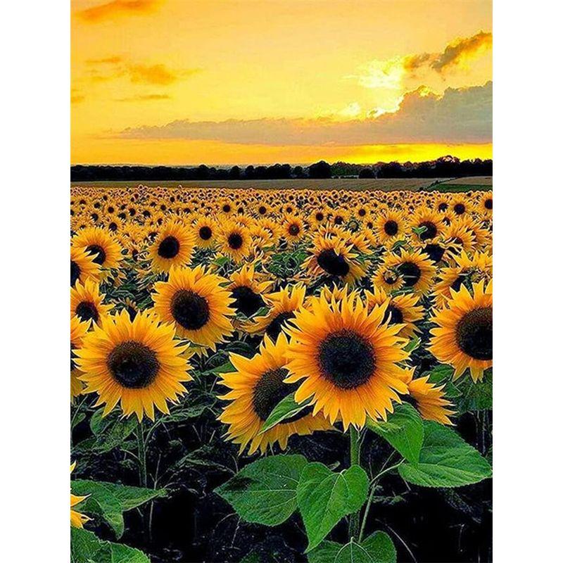 5d Diy Diamond Painting Full Round Mosaic Sunflowers Diamond Embroidery Flower Kit Handicraft Decoration For Home