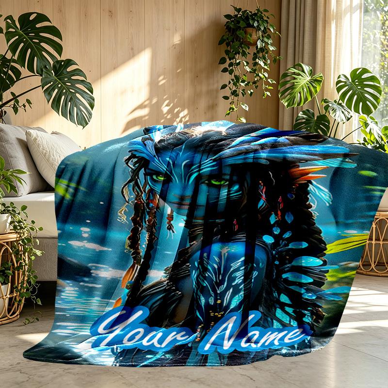 Custom Name Personalized Avatar Print Blanket, Home Decor, Bedroom, Sofa, Camping, Couch, Gifts for Birthday Christmas