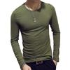 Elegant Solid Color Slim Fit Long-sleeved T-shirt For Men Fashionable And Comfortable