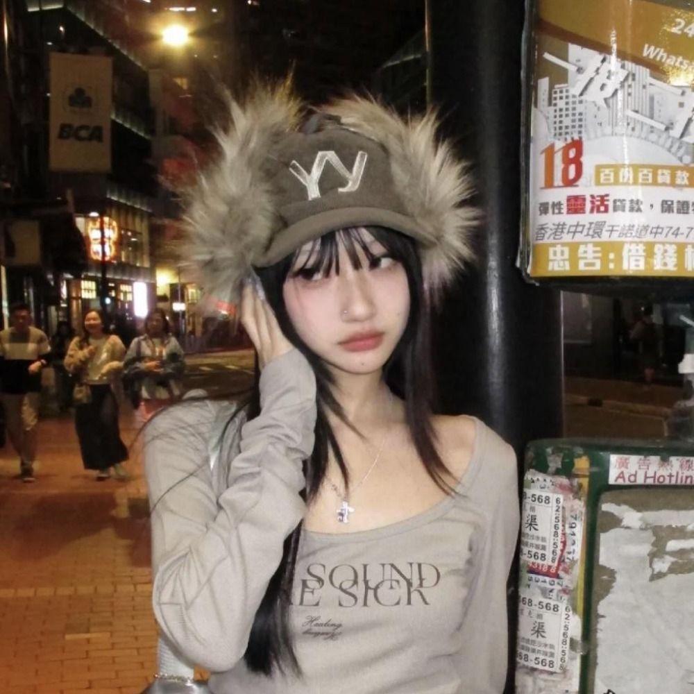 Корейская вельветовая бейсболка с вышивкой Y2k, кепка с козырьком, бейсболка с перьями, для пикантных девушек