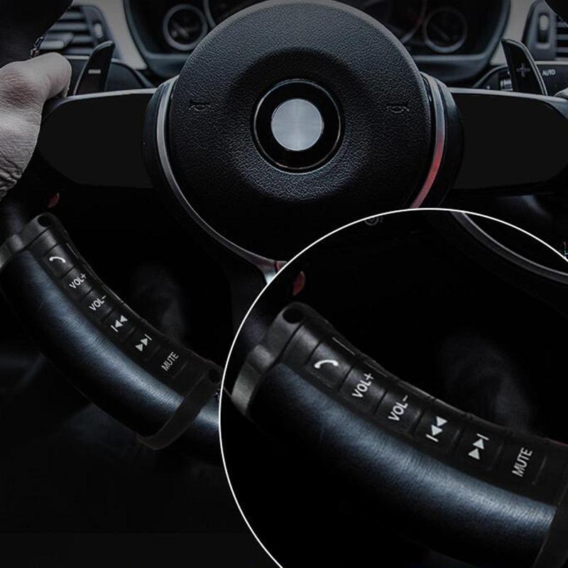 Wireless Car Steering Wheel Button Remote Control Black for GPS Stereo