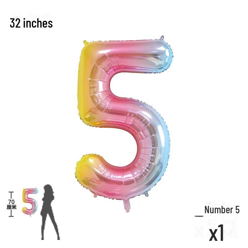 32-дюймовые градиентные цветные цифровые шары для украшения детского дня рождения