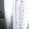 Translucent Tulle Curtains Elegant Window Curtains Silver Stars Sheer Curtains  Home Decoration