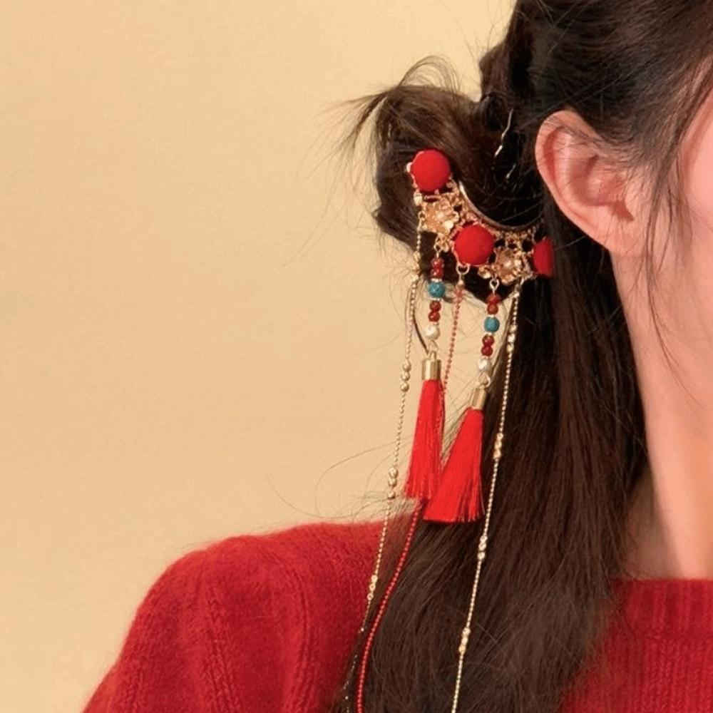 Tassel Tang Dynasty Hairpin Pearl Hanfu Hair Stick Bridal Hair Accessories Cheongsam Accessories