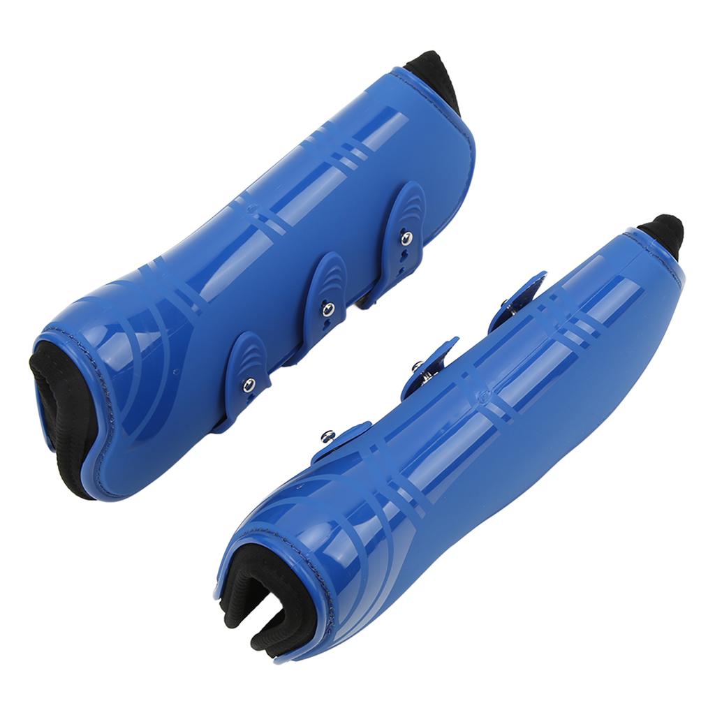 2 шт. Ботинки для передних ног лошади, ПУ оболочка, сухожильные ботинки для лошади для прыжков, бега, спорта, синие, передние ноги L