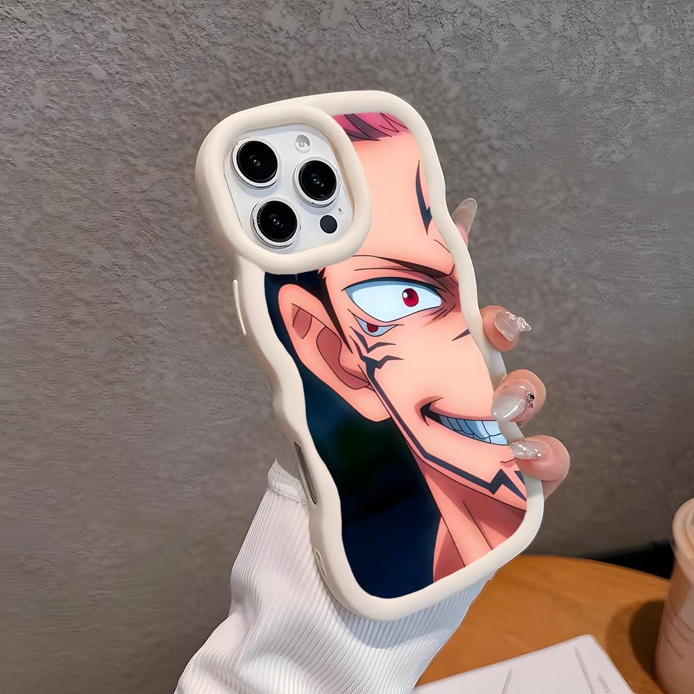 Чехол для мобильного телефона Jujutsu Kaisen Сукуна для iPhone 17 16 15 14 13 12 11 Air Pro Max Plus Волнистый Край ТПУ Цветной Чехол Красивый