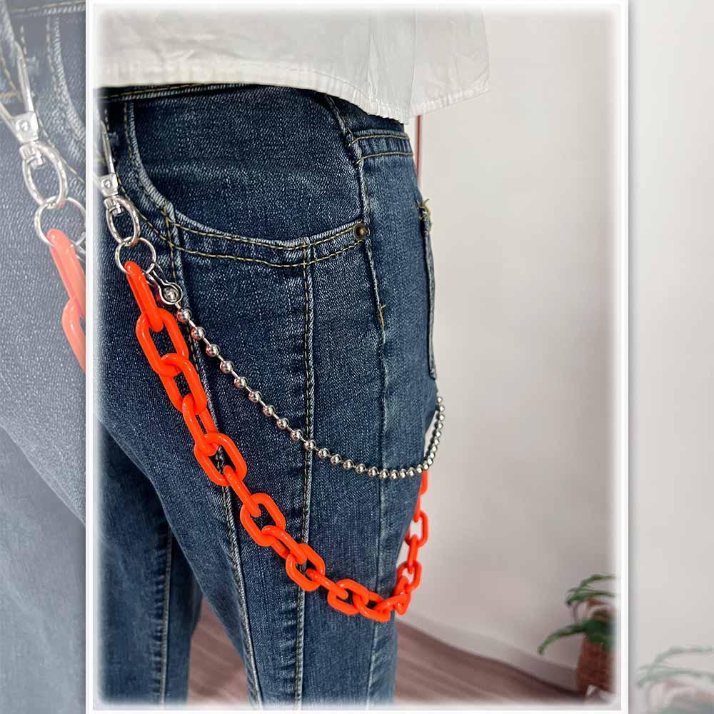 Decoration Acrylic Chains Women Double Layer Punk Style Waist Chains Pants Chains Plastic Belts