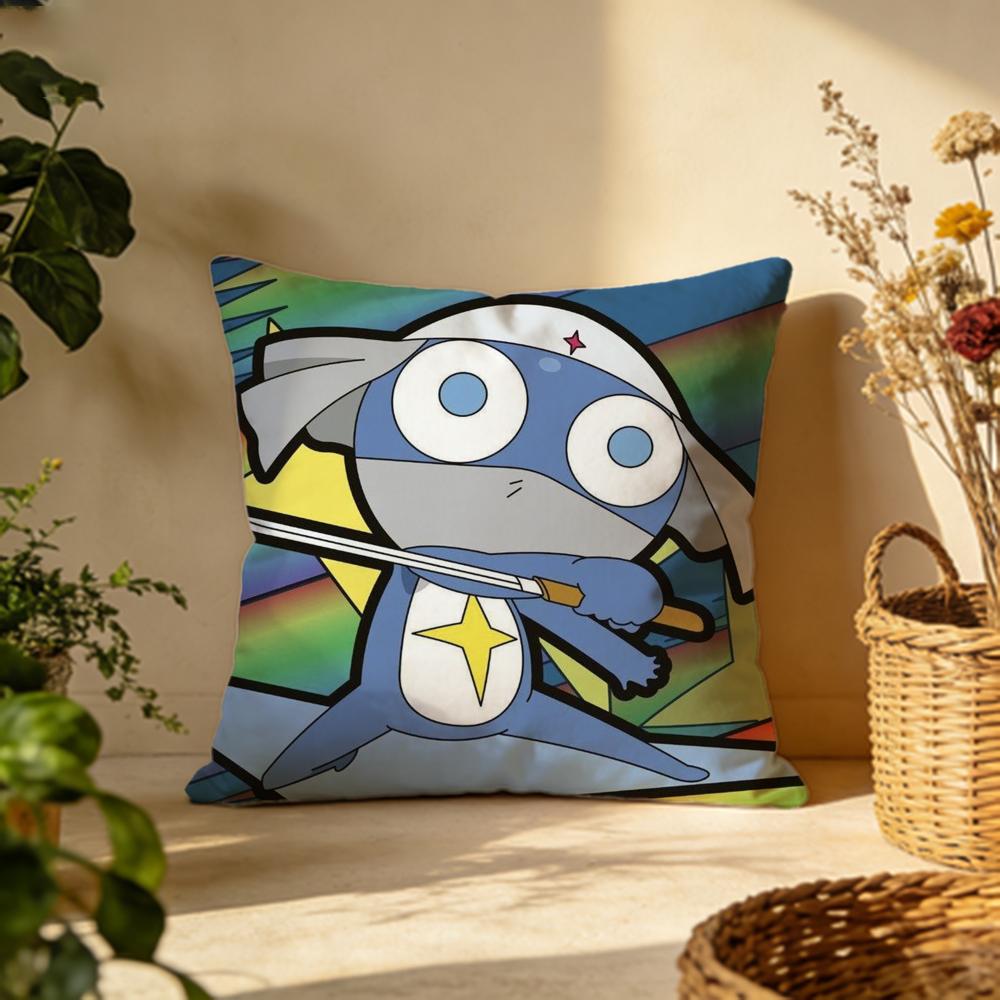 Popular KKeroro Gunsoued Cushion Cover Versatile DoubleSided Pillow Case Fit for Sofa Bed Car Daily Decor