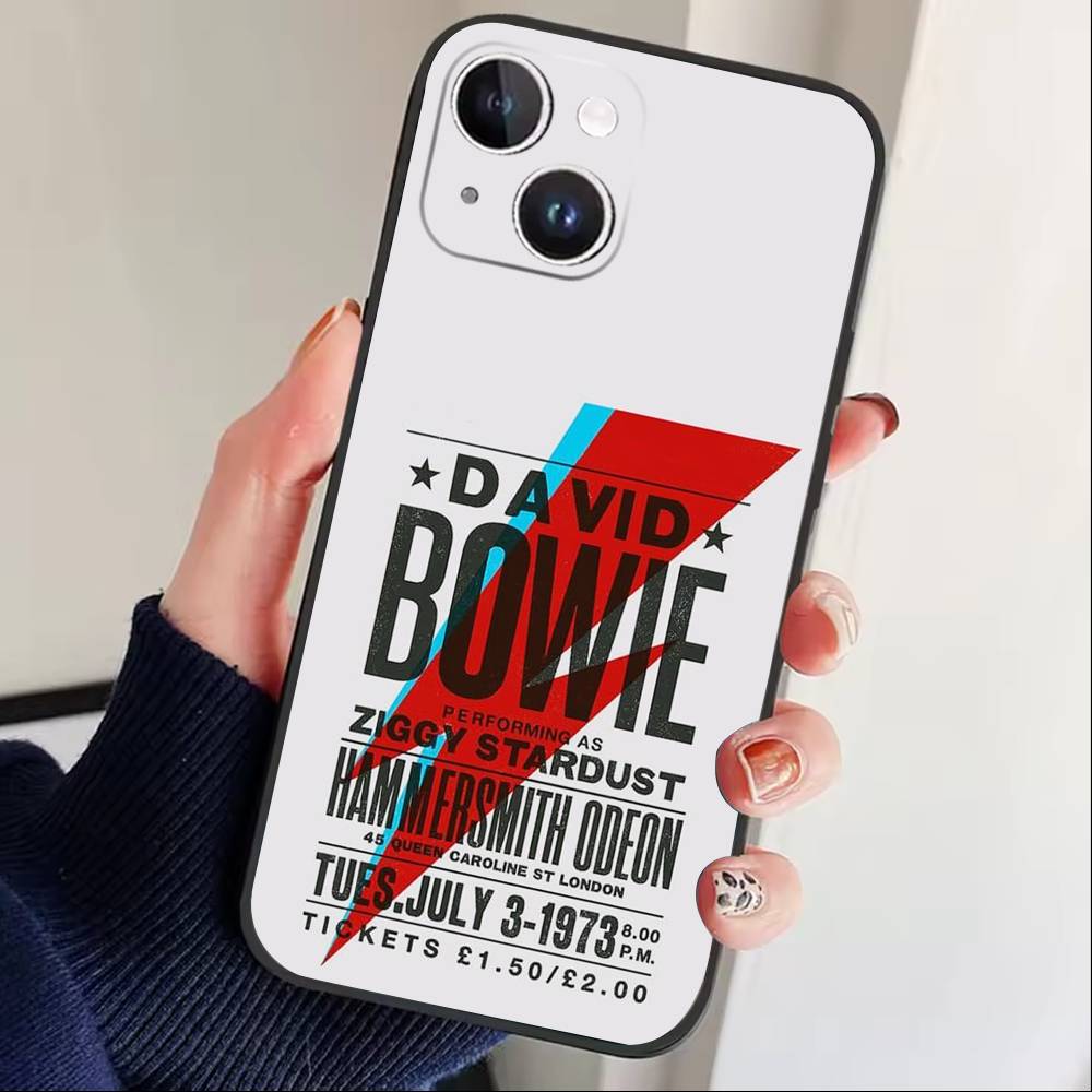 Чехол для телефона Singer D-David B-Bowie Для iPhone17,16,15,14,13,12 Plus,Max Мягкий Силиконовый Черный Чехол