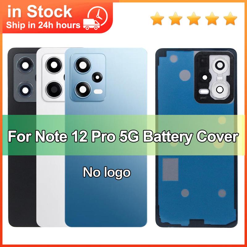 For Xiaomi Redmi Note 12 pro 5G Glass Back Cover Battery Door Rear Housing Panel with Camera Lens Replacement 23013RK75C