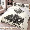 Custom Name Text 3Pcs Bedding Set Sleep Token Duvet Cover And Two Pillowcases