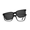 Clip On SqUare Black SmartbUy collectiOn Briggs With Clip On U 0302 02m fashiOn Unisex Eyeglasses