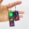 Small LED Traffic Light Keychain Pendant Realistic Signal Light Key Ornament Fashion Keyrings for Kids and Collectors