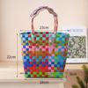 New Elephant Handwoven Basket Bag Dopamine Plaid Small Square Bag Picnic Basket Gift Bag